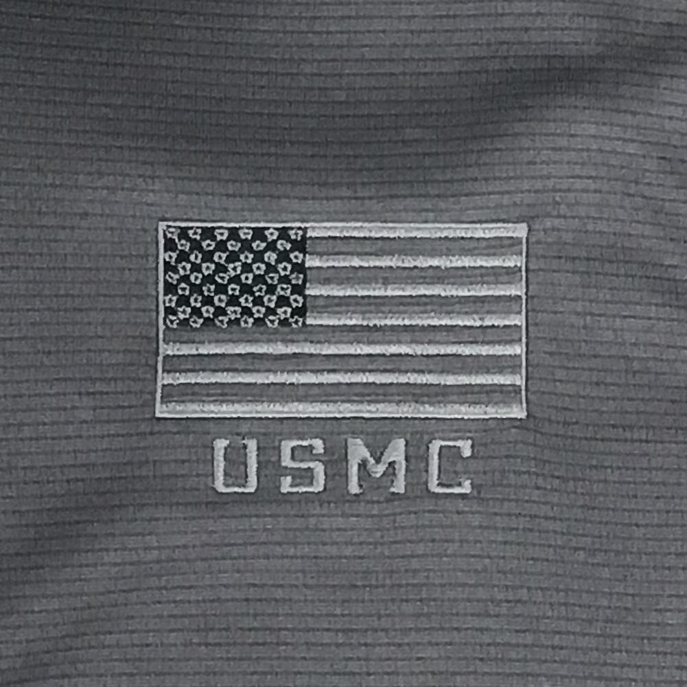 MARINES UNDER ARMOUR TONAL FLAG PERFORMANCE POLO (GREY)