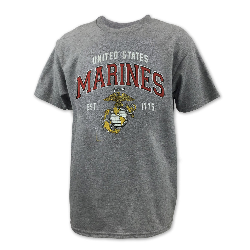 MARINES YOUTH GLOBE EST. 1775 T-SHIRT (GREY) 1