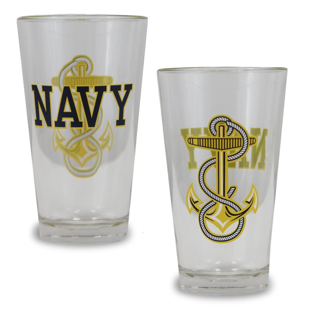 NAVY ANCHOR 16OZ GLASS 2