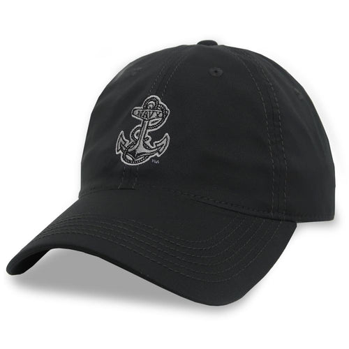 NAVY ANCHOR COOL FIT PERFORMANCE HAT (DARK GREY) 2