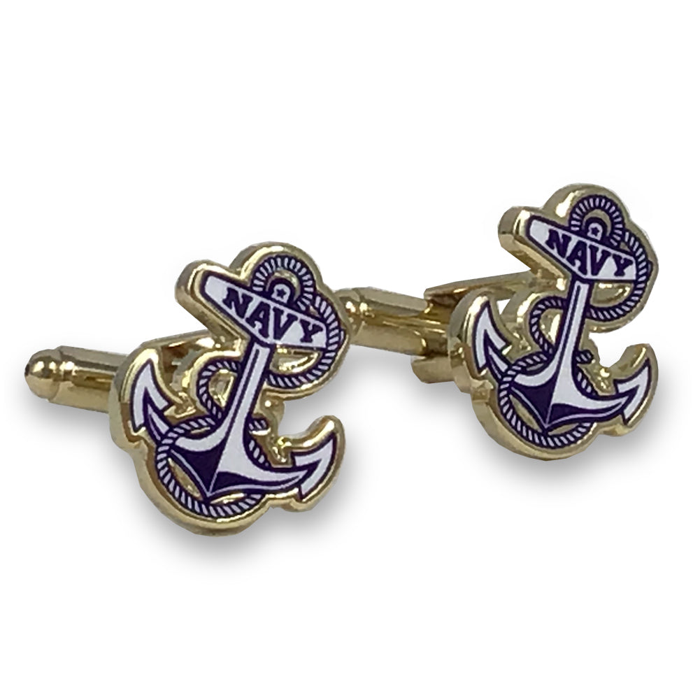 NAVY ANCHOR CUFFLINKS 1