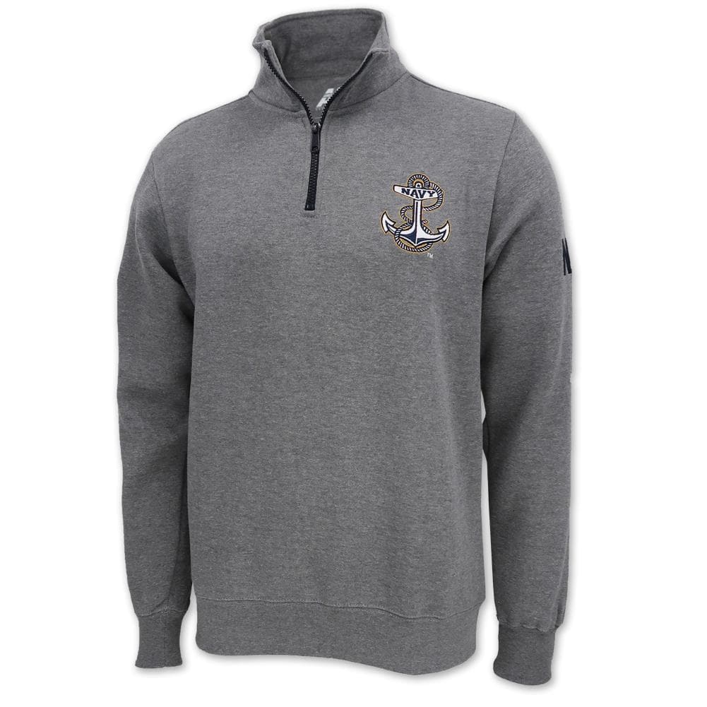 NAVY ANCHOR FLEECE 1/4 ZIP (GREY) 4