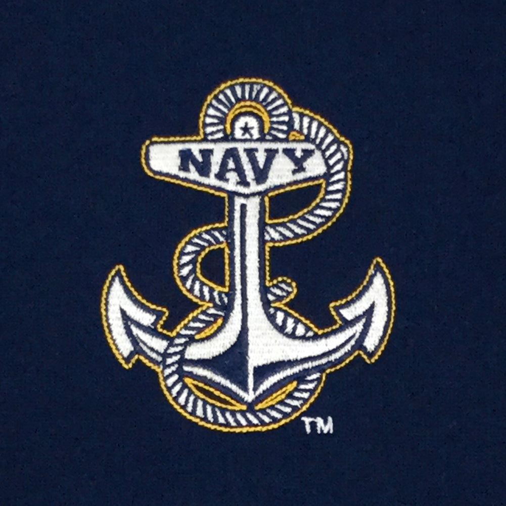 NAVY ANCHOR EMBROIDERED FLEECE 1/4 ZIP (NAVY) 3