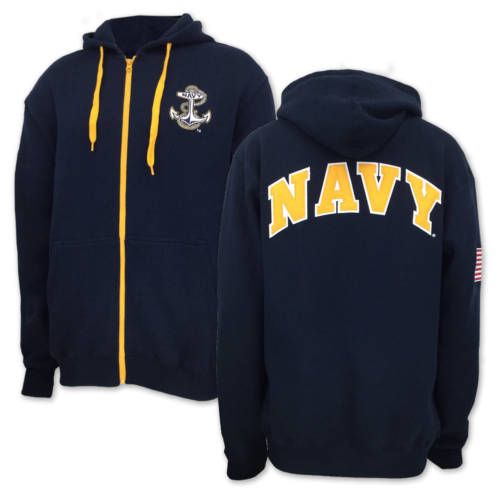 NAVY ANCHOR FLEECE FULL ZIP (NAVY)