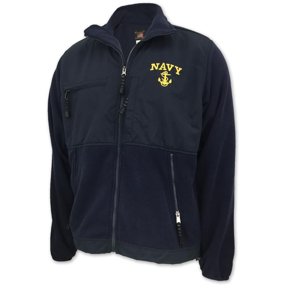 NAVY ANCHOR FLEECE JACKET 2