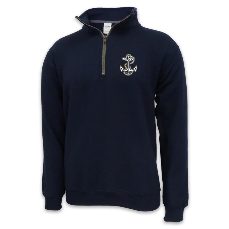 NAVY ANCHOR LOGO 1/4 ZIP (NAVY)