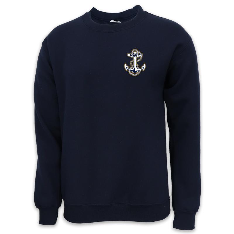 NAVY ANCHOR LOGO CREWNECK (NAVY)