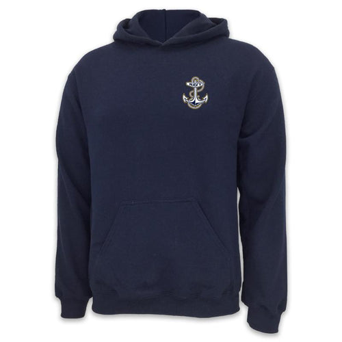 NAVY ANCHOR LOGO HOOD (NAVY)