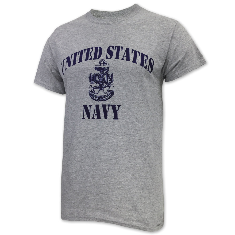 NAVY ANCHOR LOGO T-SHIRT (GREY) 3