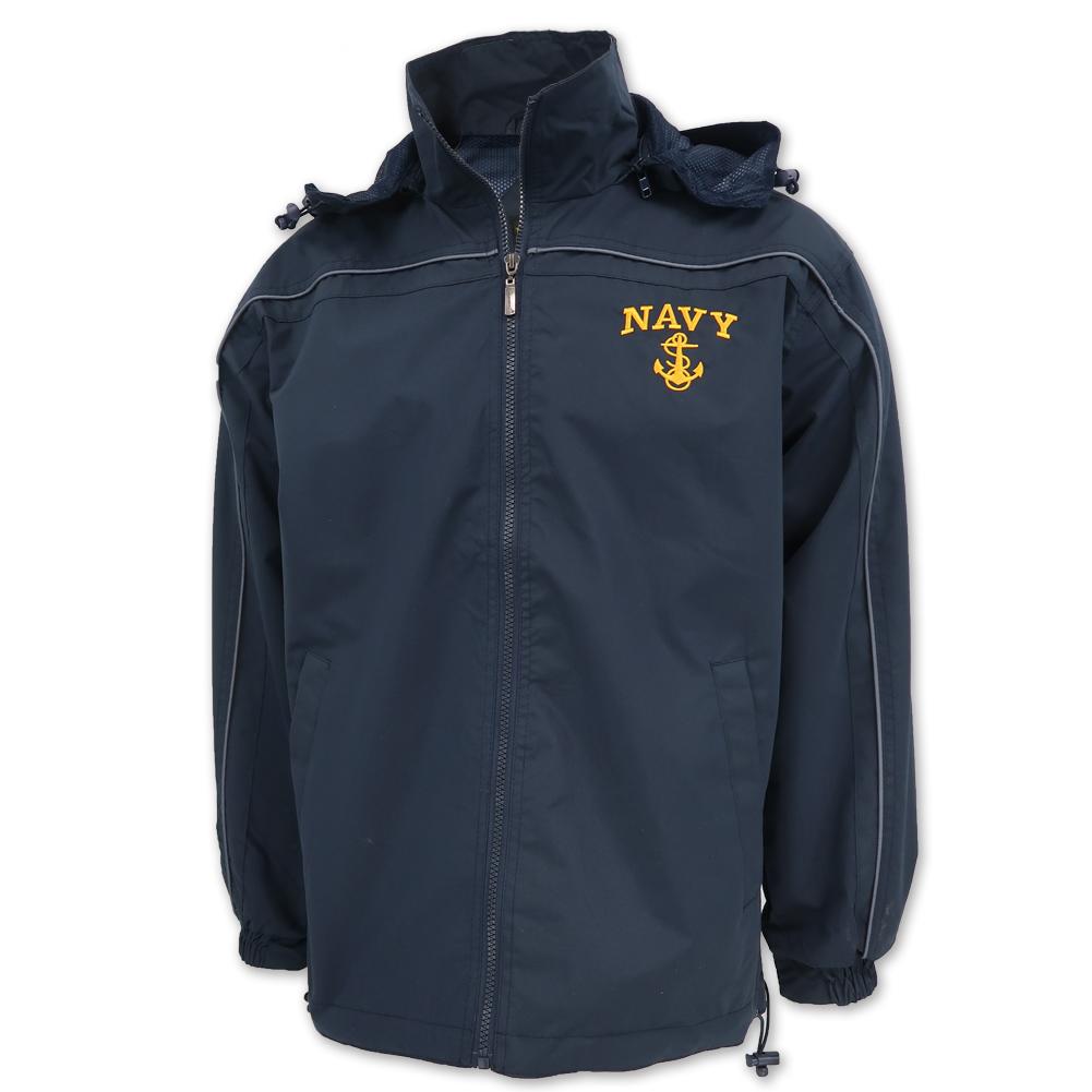 NAVY ANCHOR SOLID WIND JACKET (NAVY) 2