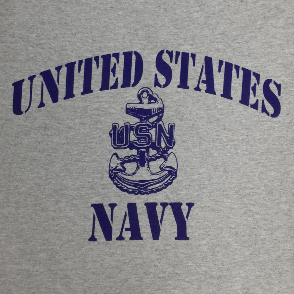 NAVY ANCHOR LOGO T-SHIRT (GREY) 1