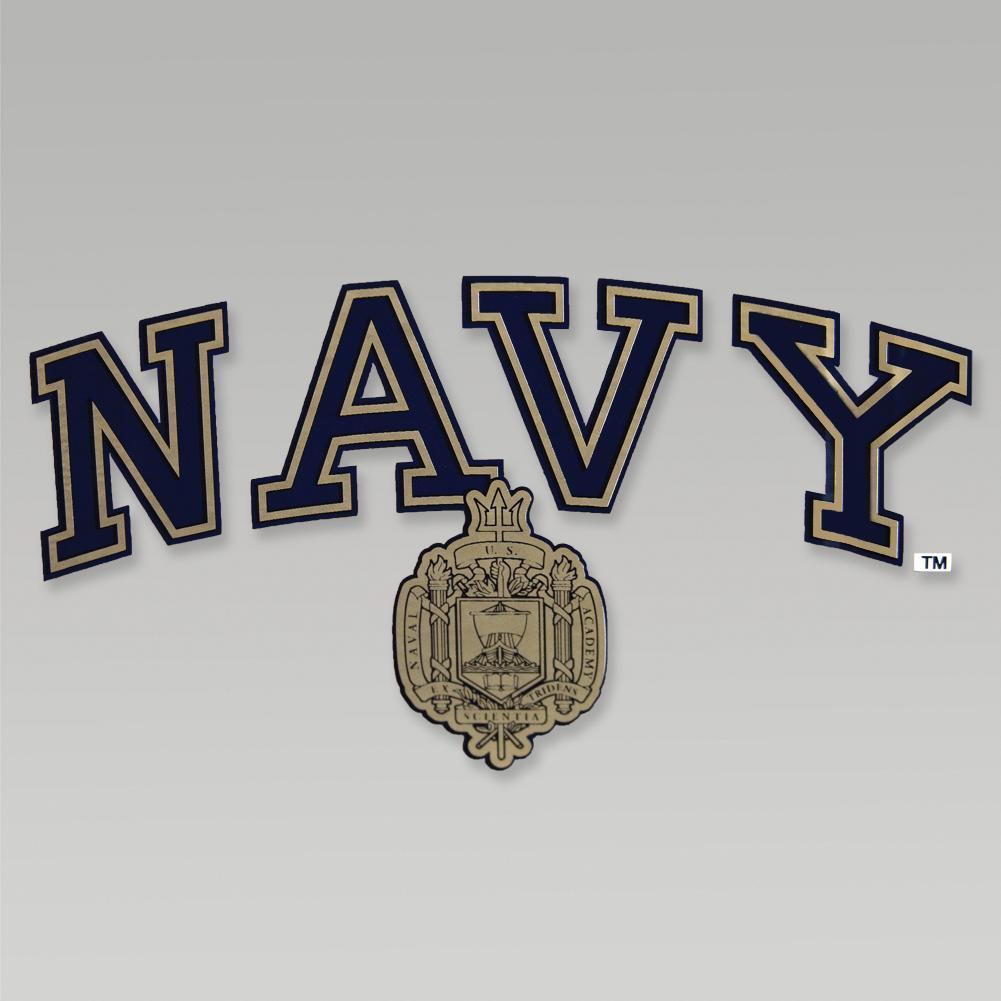 NAVY ARCHED CREST DECAL