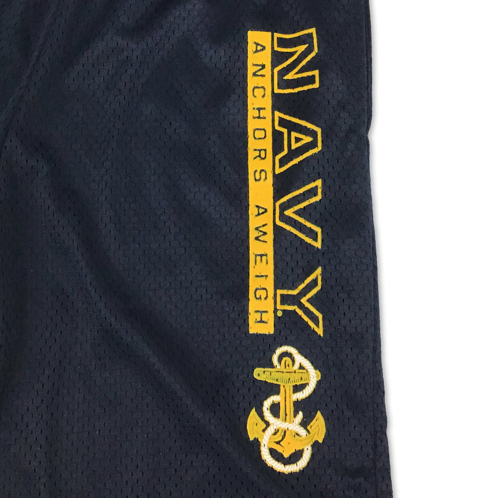 NAVY CHAMPION ANCHORS AWEIGH MESH SHORT (NAVY) 1