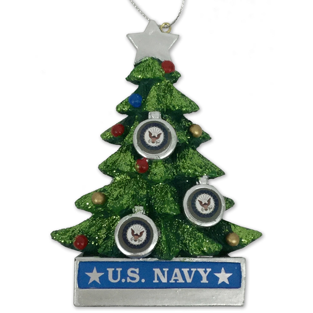 NAVY CHRISTMAS TREE ORNAMENT