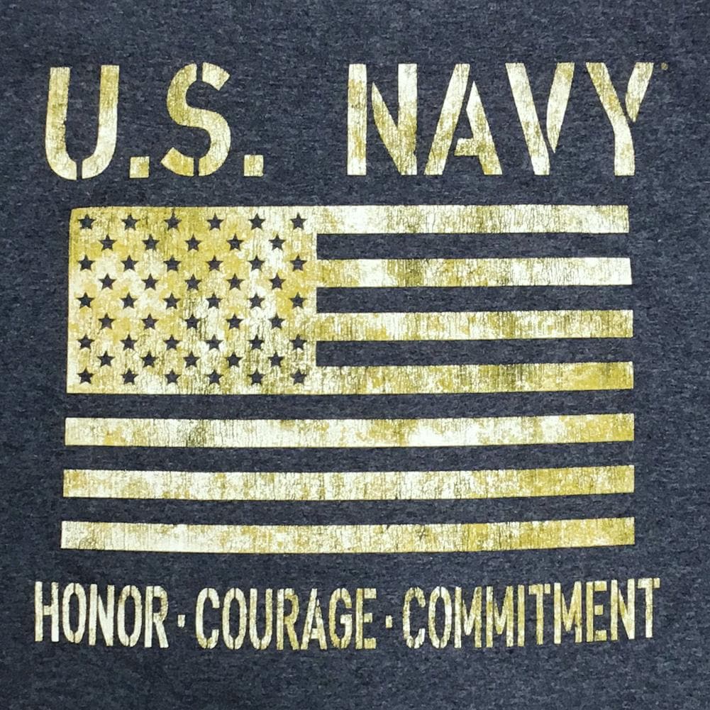 NAVY DISTRESSED FLAG HONOR COURAGE COMMITMENT T-SHIRT (BLUE) 6