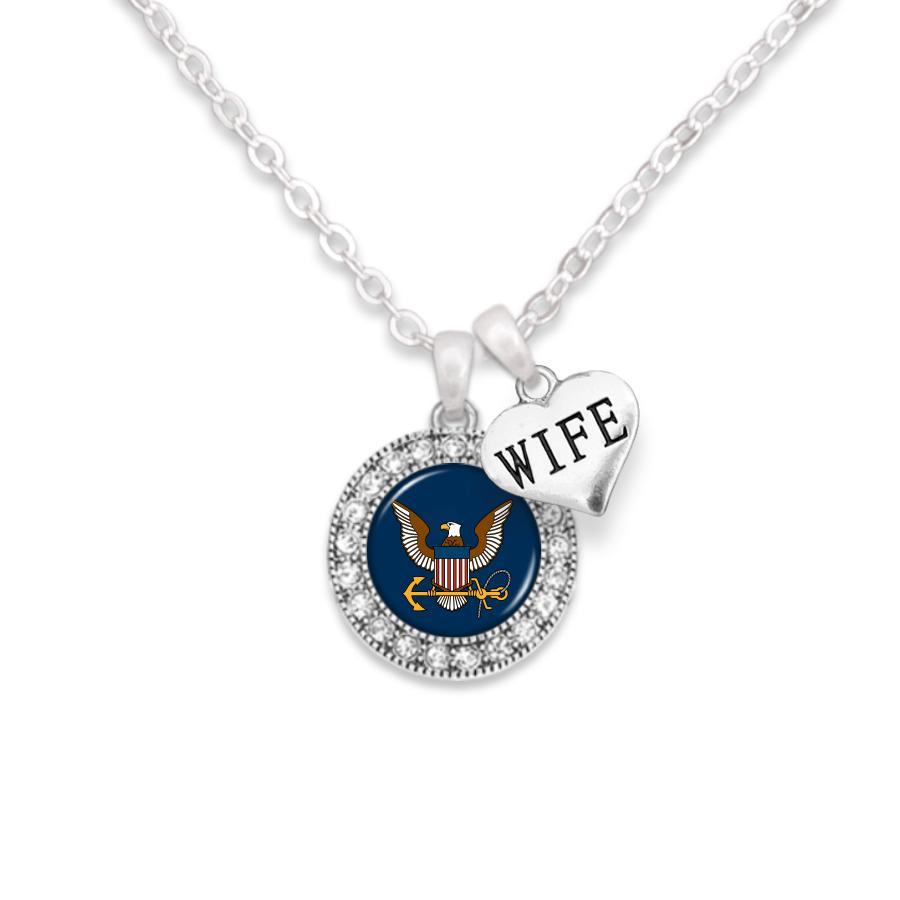 NAVY EAGLE CRYSTAL WIFE NECKLACE