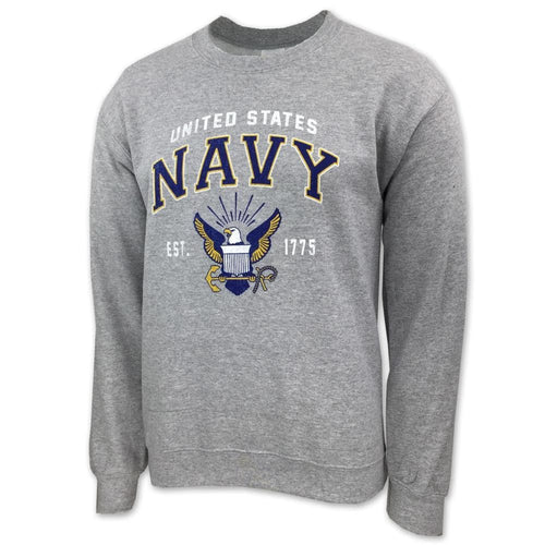 NAVY EAGLE EST. 1775 CREWNECK SWEATSHIRT (GREY) 2