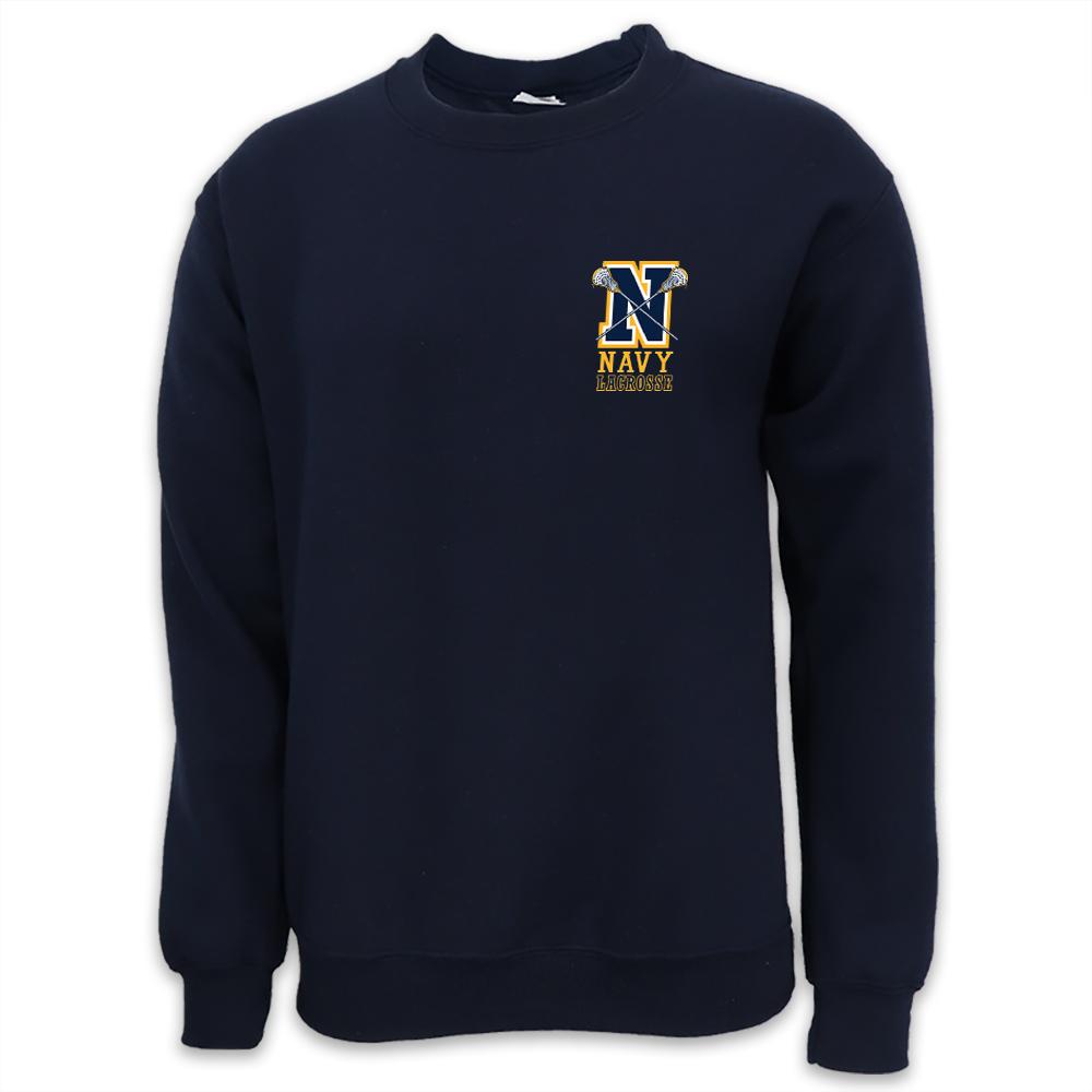 NAVY LACROSSE LOGO CREWNECK (NAVY)