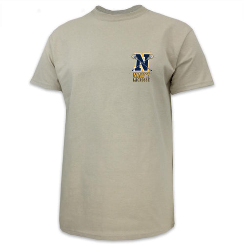 NAVY LACROSSE LOGO T-SHIRT (TAN)