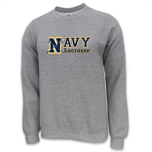 NAVY LACROSSE SPORT CREWNECK (GREY)