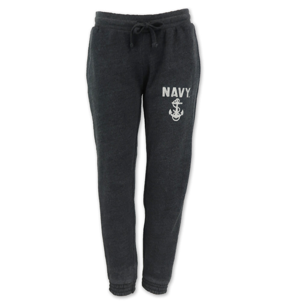 NAVY LADIES ANGEL FLEECE SWEATPANTS (CHARCOAL) 3