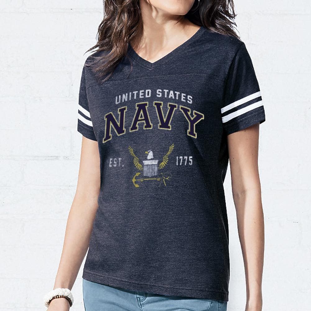 NAVY LADIES EAGLE EST. 1775 T-SHIRT (NAVY) 1