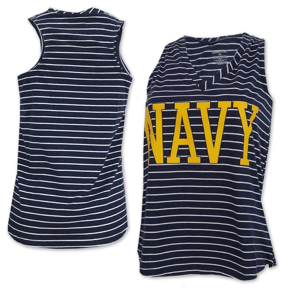 NAVY LADIES MARGO STRIPED TANK (NAVY) 2