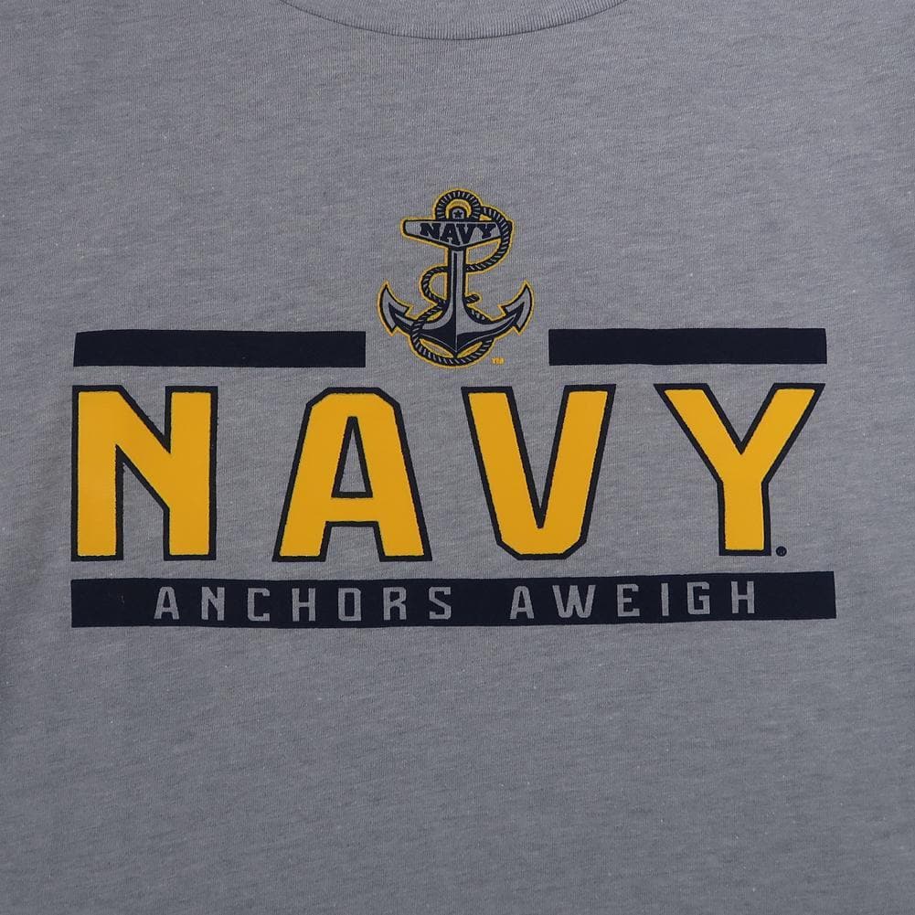 NAVY LADIES UNDER ARMOUR ANCHOR LOGO PERFORMANCE COTTON T-SHIRT (GREY)