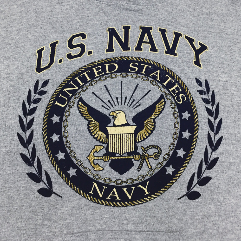 NAVY LAUREL LEAF HOODED SWEATSHIRT 1