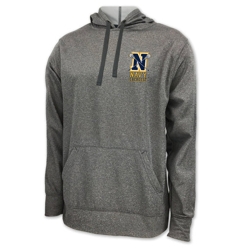 NAVY LACROSSE LOGO PERFORMANCE HOOD (GREY) 1