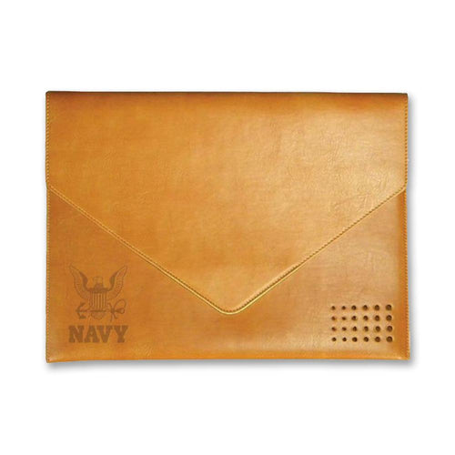 NAVY LEATHER DOCUMENT FOLDER 3