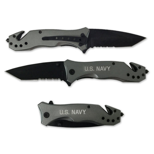 NAVY LOCK BACK KNIFE (GREY)