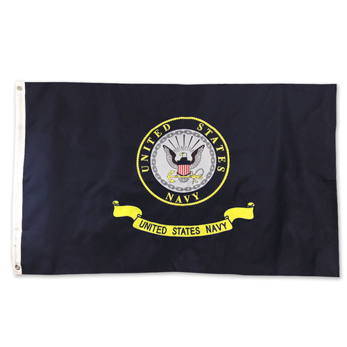 NAVY LOGO 2 SIDED EMBROIDERED FLAG (3'X5') 2