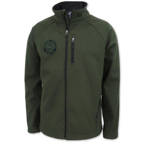 NAVY MATRIX SOFT SHELL JACKET (HEATHER GREEN)