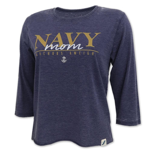 NAVY MOM LADIES 3/4 SLEEVE T-SHIRT (NAVY) 1