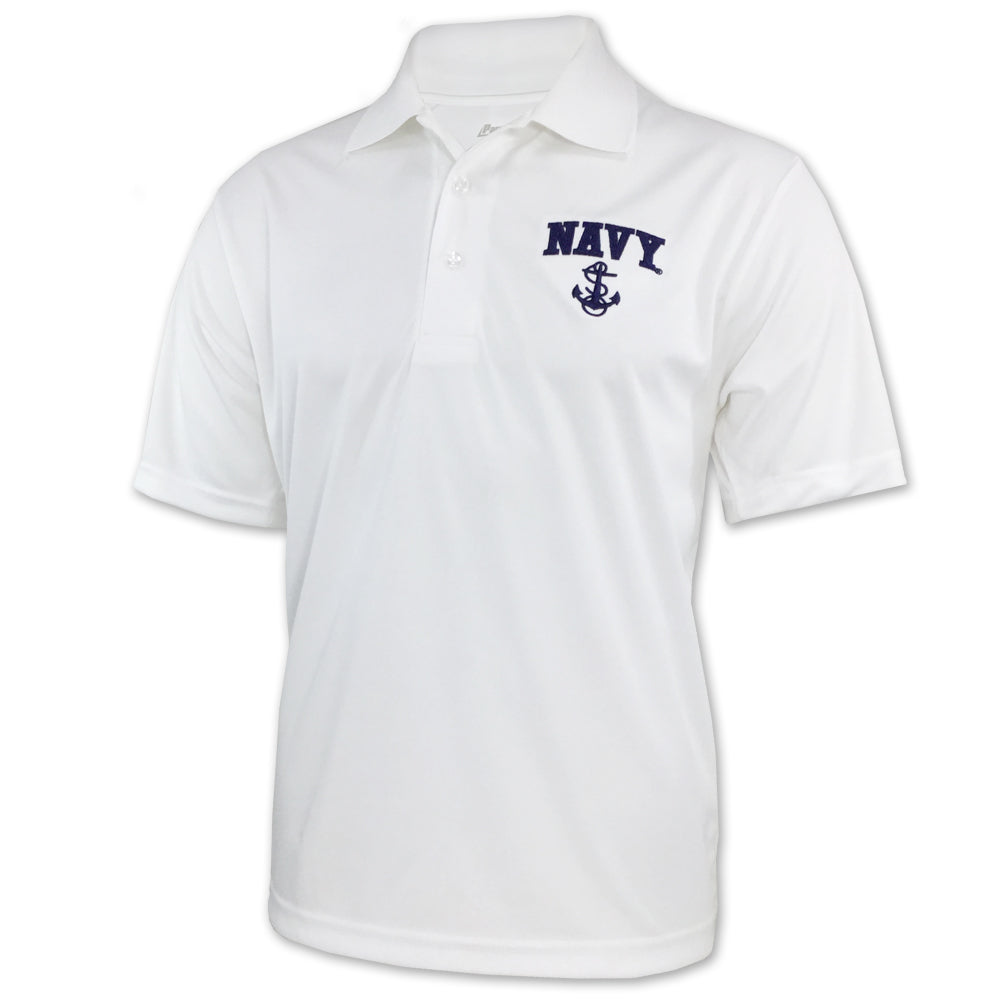 NAVY PERFORMANCE POLO (WHITE) 2