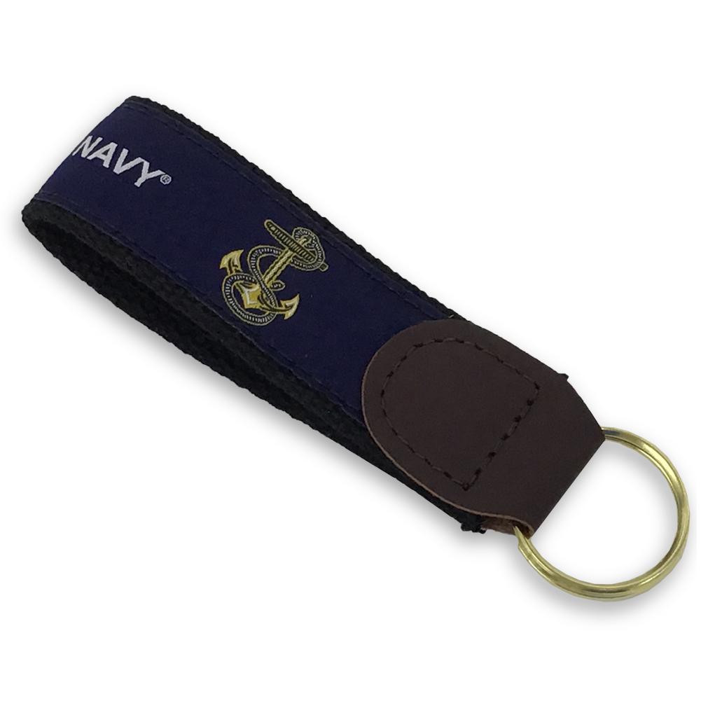 NAVY RIBBON KEYCHAIN