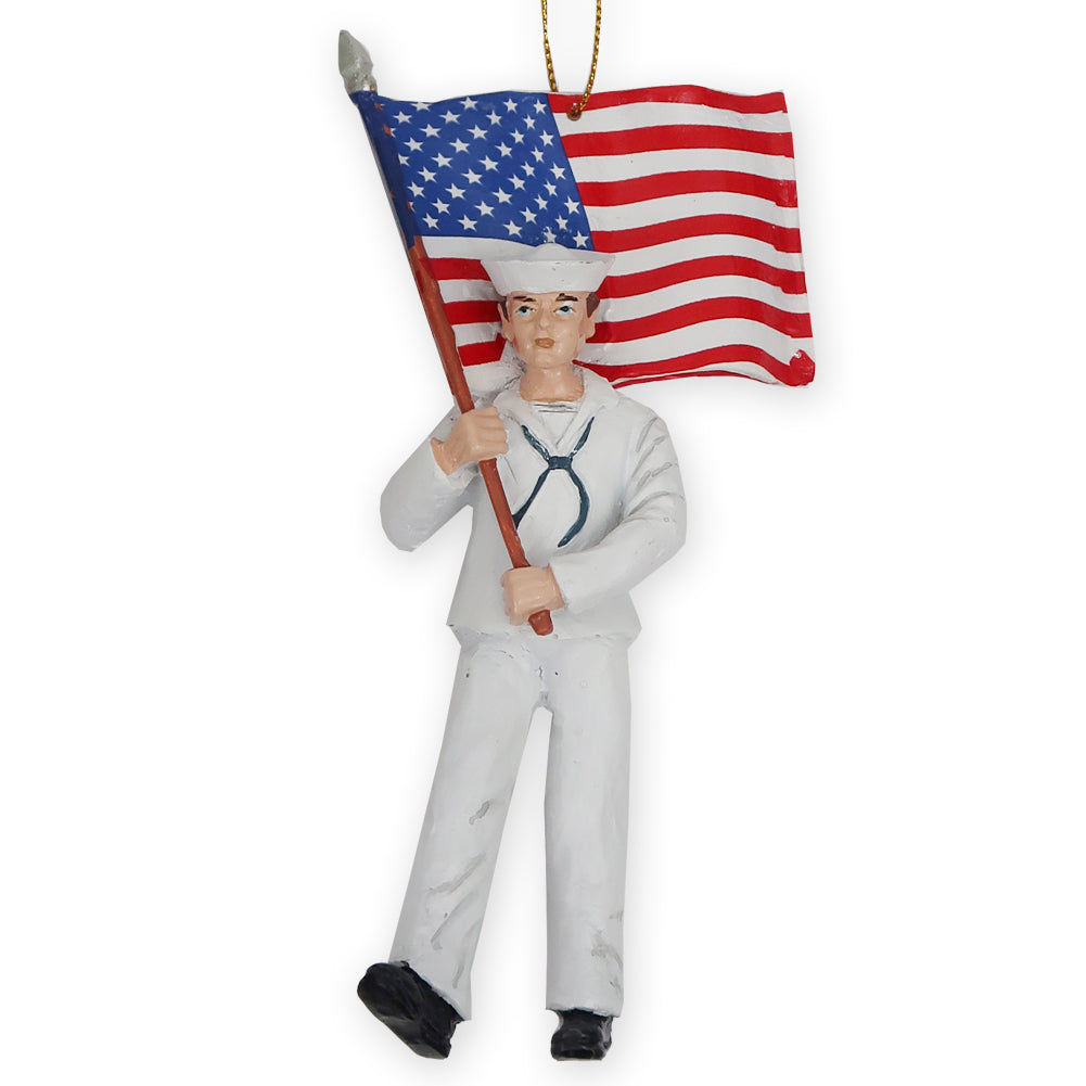 NAVY SAILOR WITH FLAG ORNAMENT 1