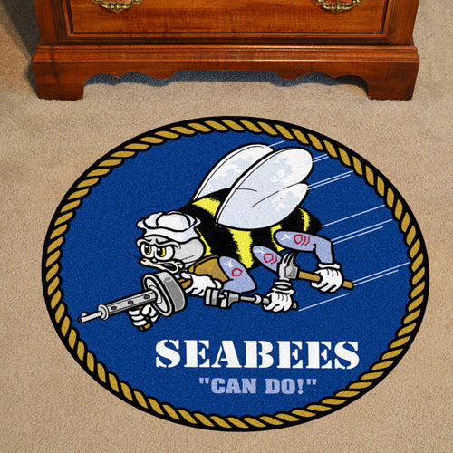 NAVY SEABEEES ROUND AREA RUG (44