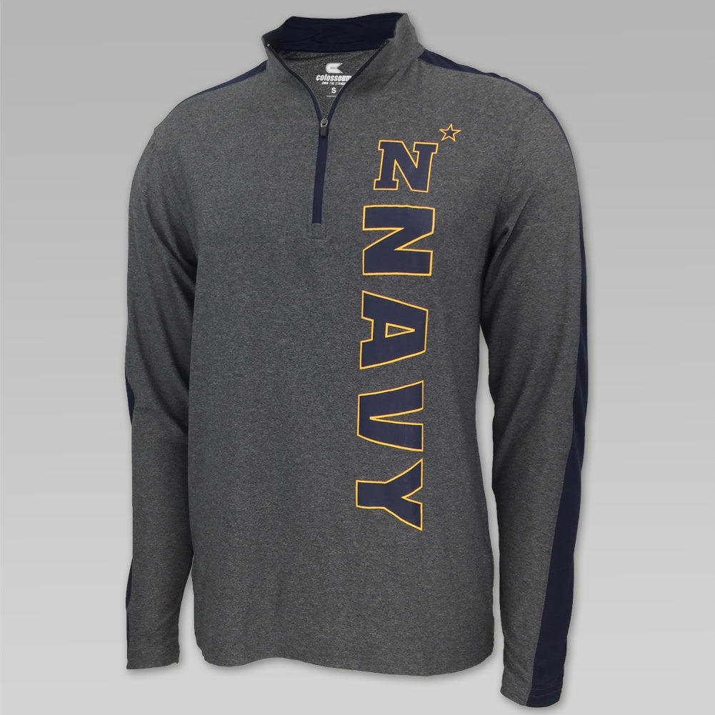 NAVY SPLITTER 1/4 ZIP WINDSHIRT (HEATHER) 1