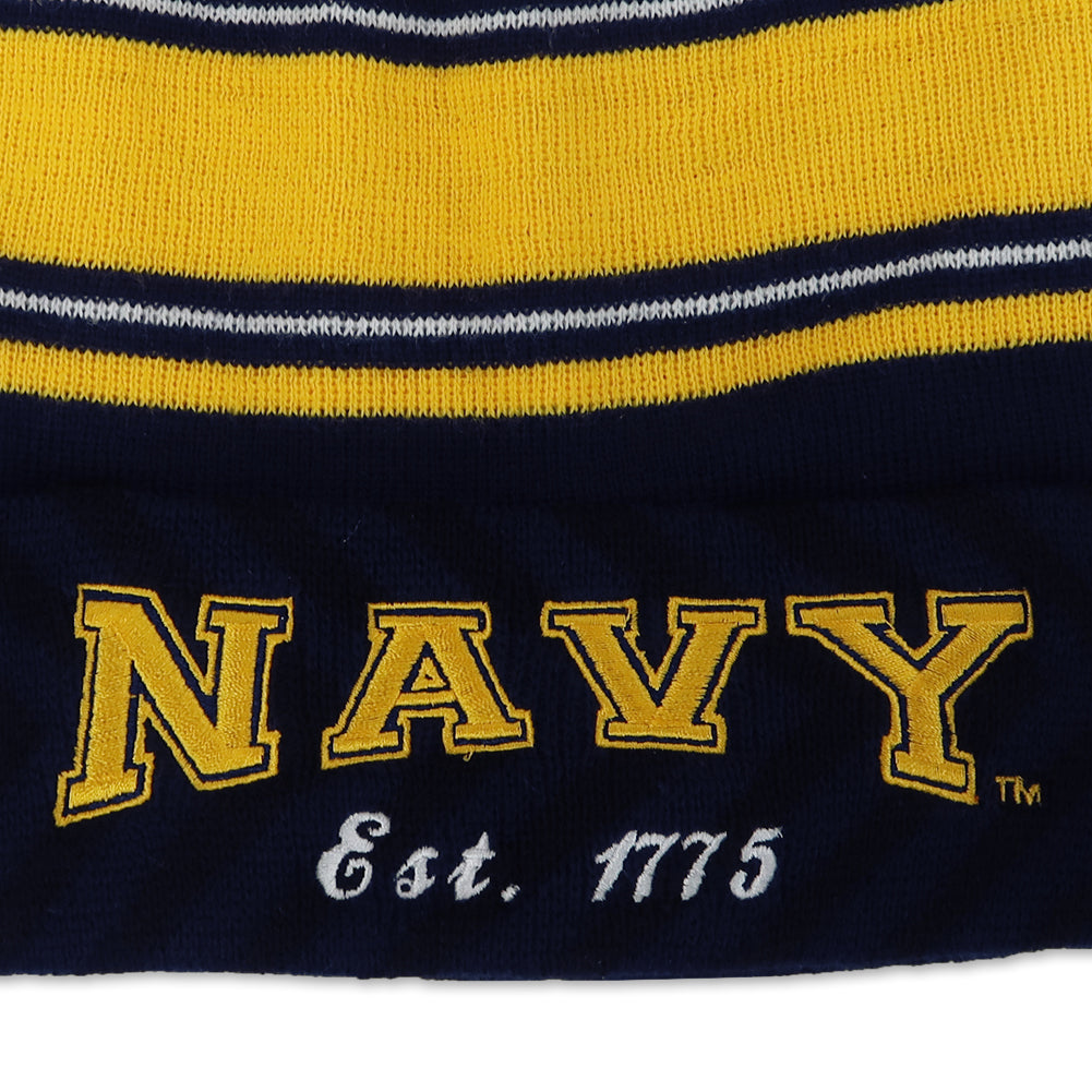 NAVY STRIPED WATCH CAP (NAVY) 2