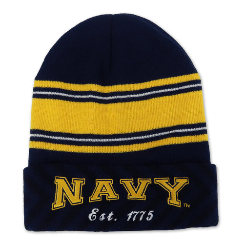 NAVY STRIPED WATCH CAP (NAVY) 1