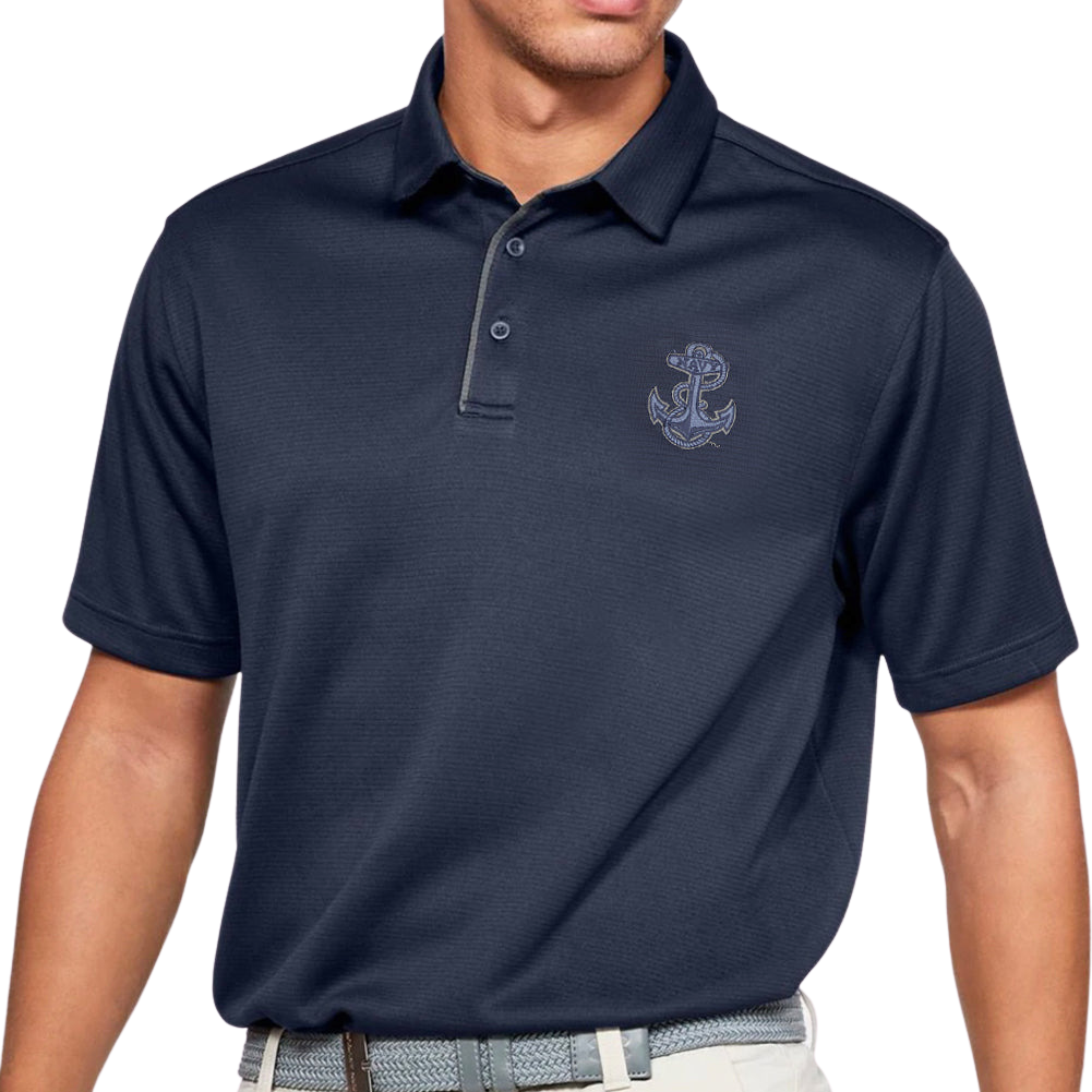 Navy Tonal Anchor Under Armour Tech Polo (Navy)