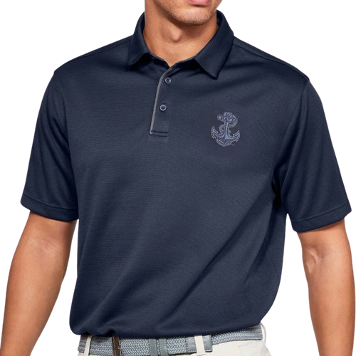 Navy Tonal Anchor Under Armour Tech Polo (Navy)