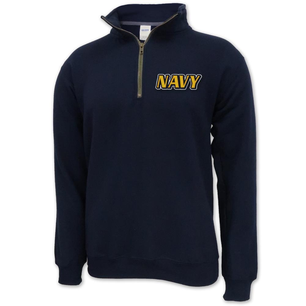 NAVY TWILL LOGO 1/4 ZIP (NAVY) 1