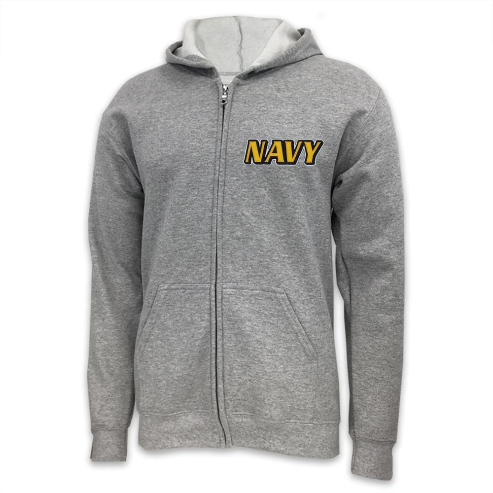 NAVY TWILL LOGO FULL ZIP (GREY)