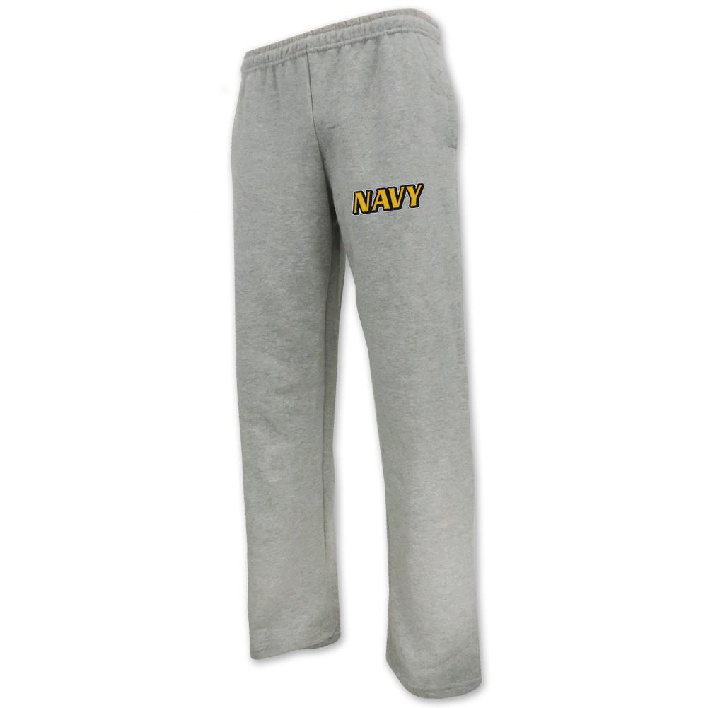 NAVY TWILL LOGO SWEATPANTS (GREY) 1