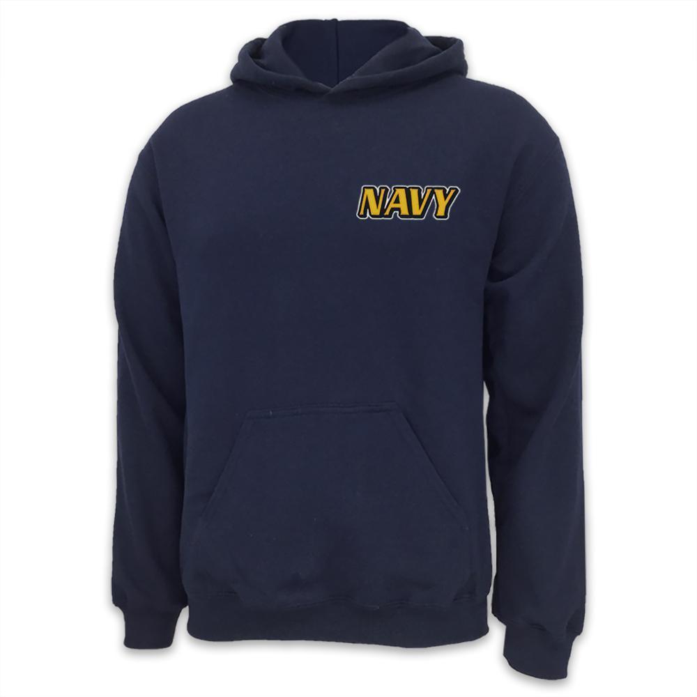 NAVY TWILL LOGO HOOD