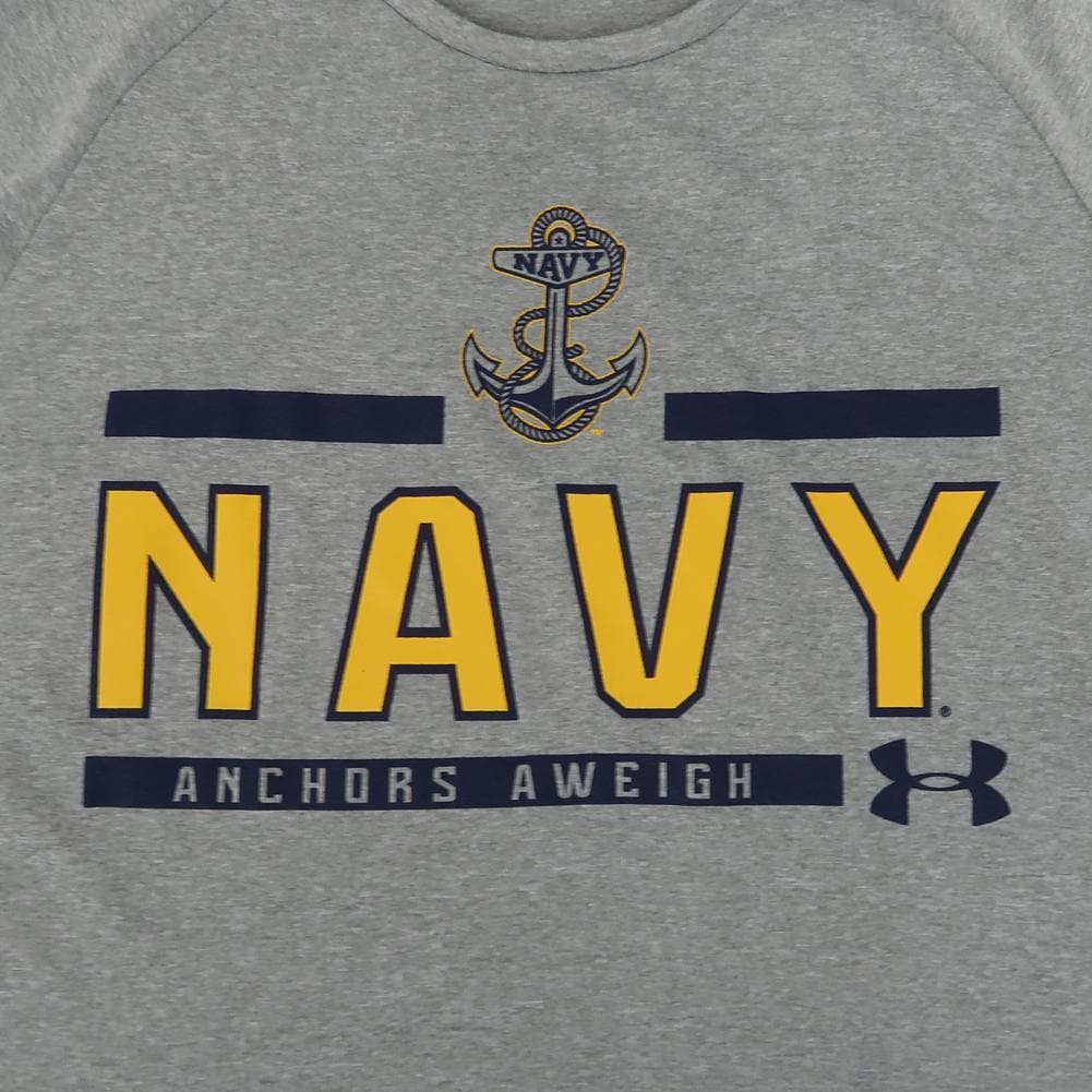 NAVY UNDER ARMOUR ANCHOR LOGO LONG SLEEVE T-SHIRT (GREY) 2