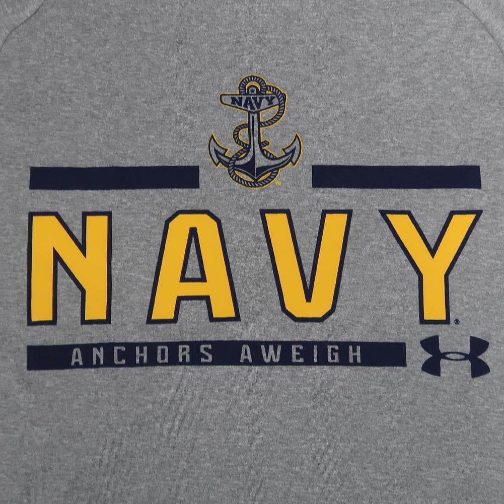 NAVY UNDER ARMOUR ANCHOR LOGO TECH T-SHIRT (GREY)